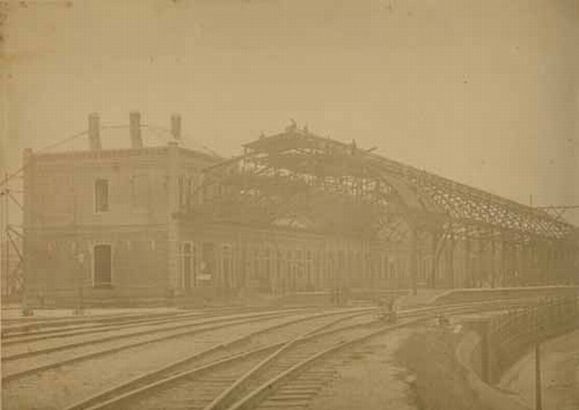 station Arnhem De bouw van het tweede station.